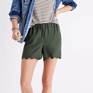 NEW (with tags) Madewell Scalloped Forest Green Shorts